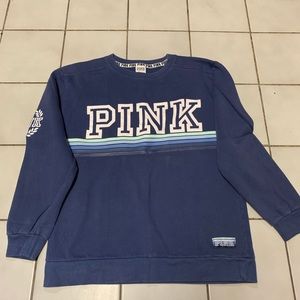 PINK crewneck sweatshirt in blue